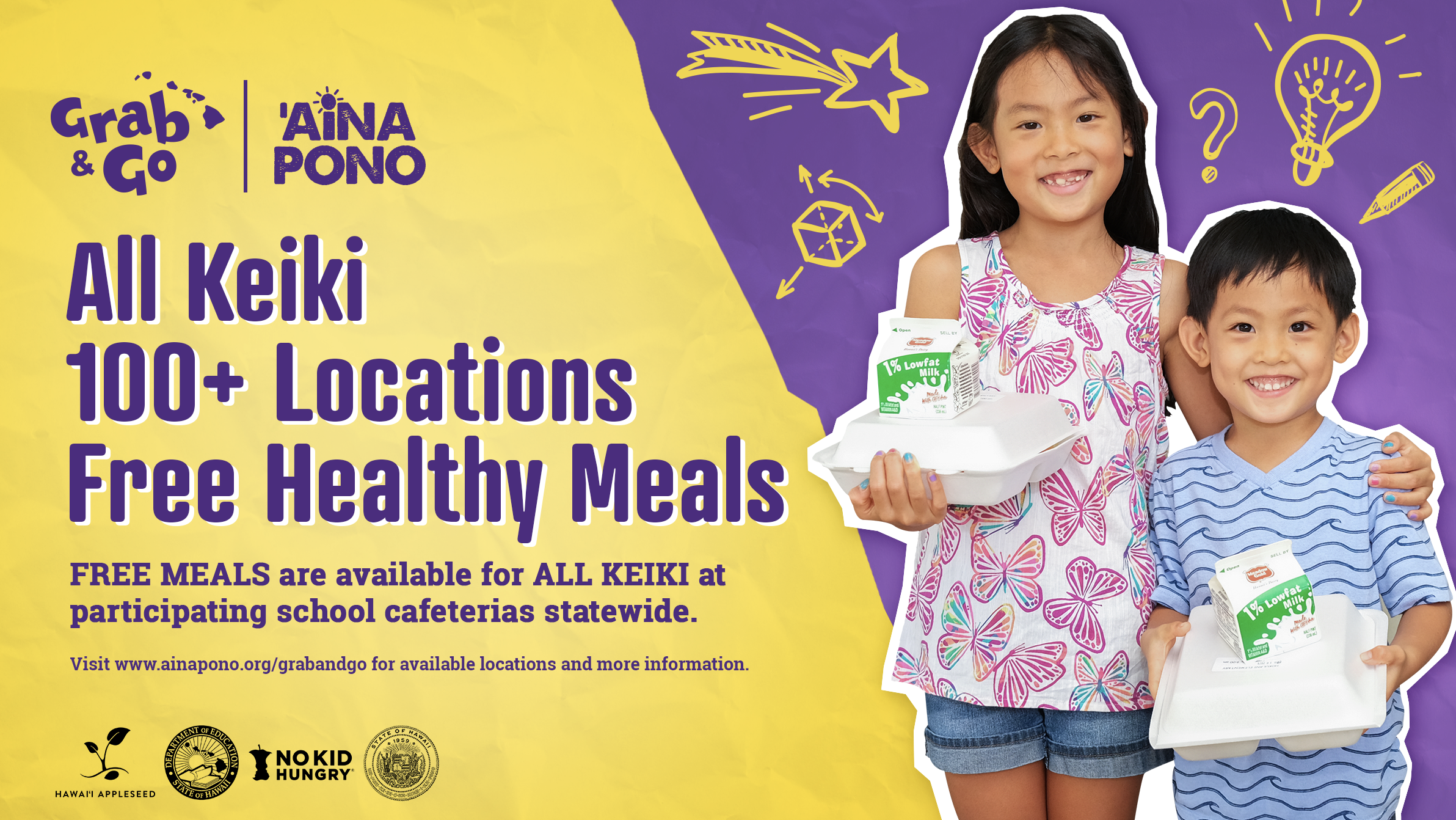 Hawaii DOE  Grab-and-Go school meals to be extended at select